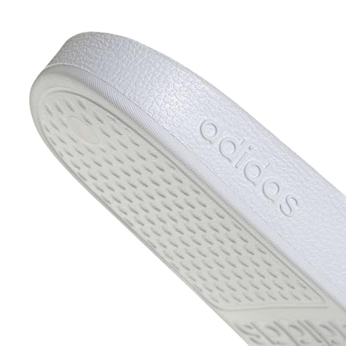 adidas Unisex Adilette Aqua Slides Sandal, Ftwr White/Pure Ruby/Semi Lucid Blue, 37 EU 5