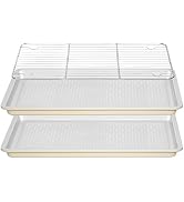 Ymiton Nonstick Ceramic Baking Sheet With Rack, 2-Pack Half Sheet Pan, Non-Toxic, PTFE & PFOA Fre...