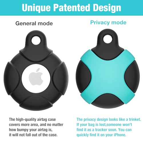 Image of ZORBES 2 Packs Airtag Keychain for Apple Airtag Holder, Anti-Lost Airtag Case Shockproof Airtag Cover Scratch Resistant Protective Cover Case for Key, Bag, Pet, Cat, Dog, Luggage, Not Include Airtag
