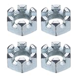uxcell 1/2'-20 Hexagon Slotted Nut, Grade 6.8 Zinc-Plated Carbon Steel Hex Nuts Good for Machinery Repairing...