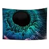 YongFoto 100x70cm Abstract Kleurrijk Schilderij Tapijtwerk, Zwarte Vortex Wandtapijten Oceaan Grote Golven Rock…
