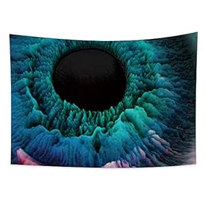 YongFoto 100x70cm Abstract Kleurrijk Schilderij Tapijtwerk, Zwarte Vortex Wandtapijten Oceaan Grote Golven Rock…