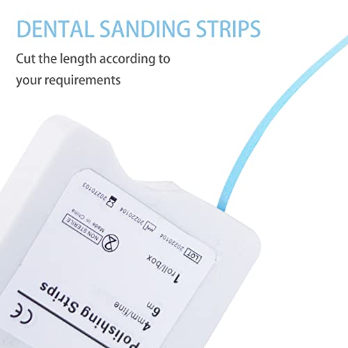 Tooth Polisher Dental File, Teeth Abrasive & Finishing Strips 4Mm X 6M- Tooth Polish Abrasive Strip Oral Care Cleaning Tool (Blue) #TOP2