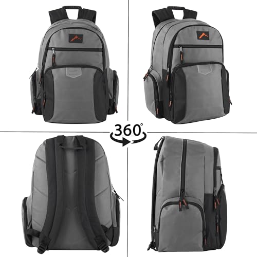 Trail maker 24 Pack Bulk Dual Compartment Reflective Backpacks Wholesale for College, Homeless Men, Women, Sports (Darker Colors Pack)4