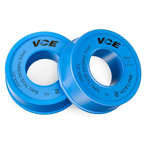 VCE PTFE シールテープ 水道 12mm幅X13m長 水栓シール、蛇口、シャワー用 耐油 耐熱 青い 2巻入り - VCE - 商品画像