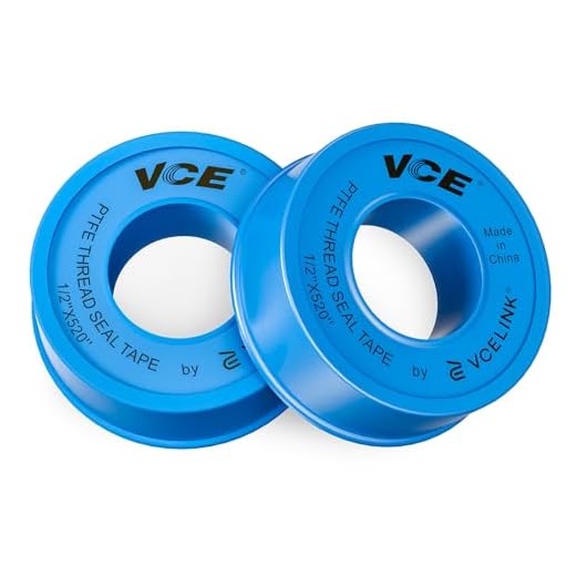 VCELINK PTFE Plumbers Tape, Teflon Water Sealant Thread Tape, 520" Length 1/2" Width, Industrial Plumbing Tape Stop Leaks for Shower Head and Pipe Threads (2 Rolls