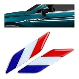 Rdxcv 2 PCS 3D Tricolor Flag Emblem, Tri-Color Aluminum Alloy Car Front Fender Badge...