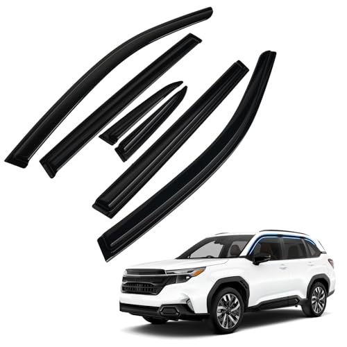 Image of Forester Rain Guards - Window Visors for Subaru Forester 2025-2026, Out-Channel Side Window Rain Guards for Forester, 6PCS, Black, Car Accessories