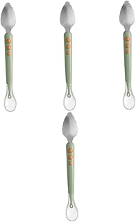 4 Pçs Raspador De Frutas De Aço Inoxidável Suprimentos De Alimentação Do Bebê Alimentador Infantil Purê De Frutas Colher De Silicone Colheres De Toranja Colher De Toranja Para O Totority