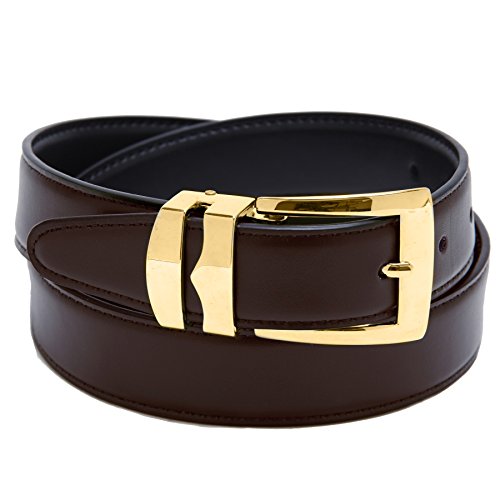 Concitor Reversible Belt Bonded Leather Removable Gold-Tone Buckle BROWN/Black 38