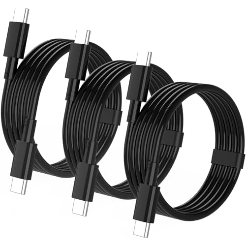 Kobilar USB C to USB C Cable,100W 5A Super Fast Charging USB C Charger Cable PD 3.0,Type C to Type C Cable for iPhone15/15Pro/15Pro MaxiPad Pro (USB 2.0, Black, 3pack-3.3+3.3+3.3ft)