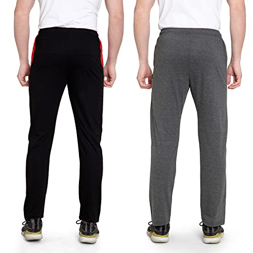 Image of Zeffit Solid Cotton Track Pants /Lower Sport Wear for Men & Boys | Stylish Regular Fit Track Pants for Gym /Running /Workout /Jogging /Sports (Pack of 2)