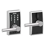 Schlage Touch Lock with Broadway Lever, Electronic Keyless Entry Lock, Bright Chrome, FE695 CEN 625 BRW