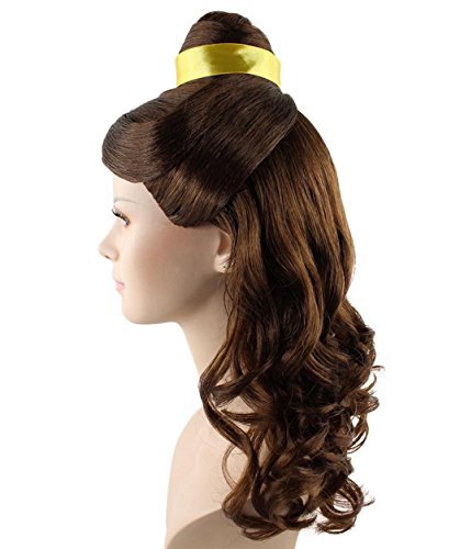 Long Curly Wave Hair Wig With Ribbon For Cosplay Costume Party Dress Up Halloween (Light Brown) #TOP3