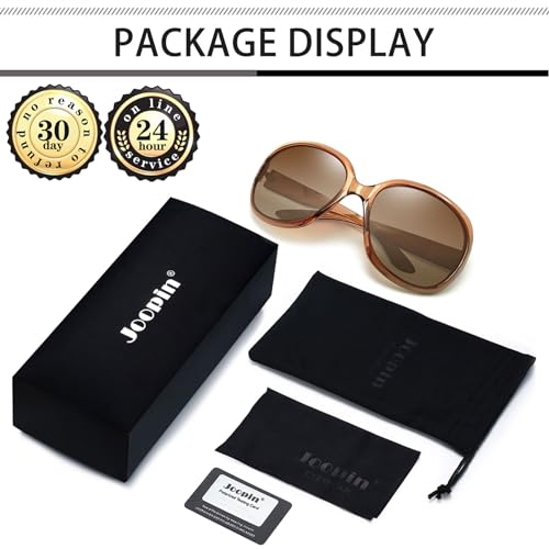 Óculos de Sol Feminino Polarizados Joopin Armação Grande óculos Escuros para Mulheres Vintage Senhor