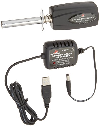 Dynamite LiPo Glow Driver with Battery & USB Charger, DYNE0201
