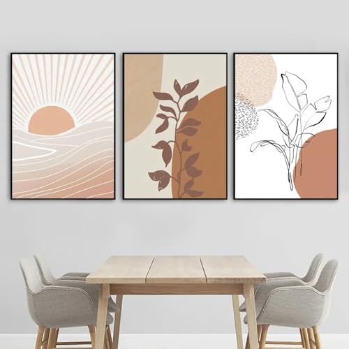 Affiches et impressions salon art mural géométrie soleil feuilles nordique