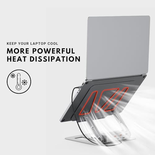 Soporte de laptop para evitar dolor de cuello con hub USB C 3