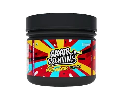 Image of Gayor Essentials Pre Gayor Black Advanced Pre Workout 8g Citrulline Malate Formula with L Theanine Massive Pump Smooth Energy Focus And Concentration 572g /52scoops (Cola)