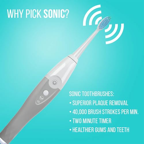 Image of TAO Clean UV Sanitizing Sonic Toothbrush and Cleaning Station, Electric Toothbrush, Dual Speed Setting, London Fog