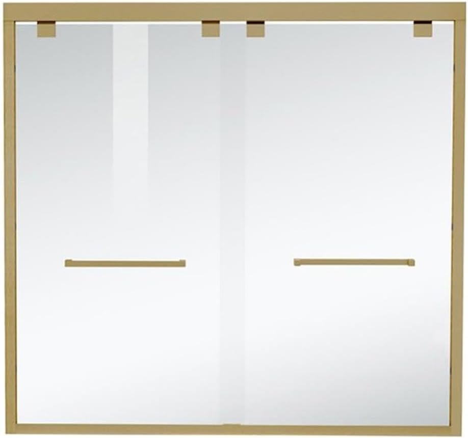 Elegant Kitchen and Bath Trenton Semi-Frameless Aluminum Tub Door in Gold