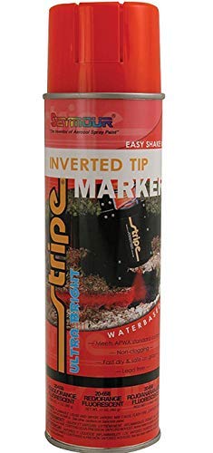 Seymour Stripe Ultra Bright Inverted Tip Red/Orange Fluorescent 20-658 17 Oz Spray Paint (12 Pack) #TOP7