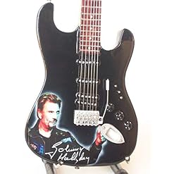 Guitare miniature style fender stratocaster – Johnny Hallyday - Les Beatles, Paul McCartney, John Lennon, RIngo Starr, George Harrison Guitare miniature style fender stratocaster - Johnny Hallyday – Image 2