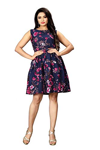 Buy New Ethnic Western Dresses For Womens And Girls One Pieces Nevy Blue Flower Printed Size Xs At Amazon In