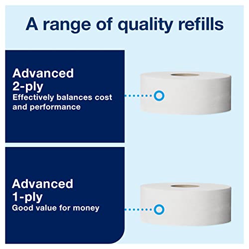 Tork 554020A Elevation Jumbo Bath Tissue Roll Dispenser, 14.2" Height x 17.2" Width x 5.2" Depth, White (Case of 1 Dispenser) For use with Tork 12021502 and 11010402 - image 3