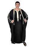 Alle Produkte Egypt Bazar Zweiteiliges Araber Scheich Kostüm Scheichkostüm, Karnevalskostüm - Faschingskostüm- Kaftan mit Umhang, schwarz/Gold (66 (4XL))