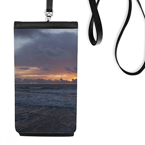 Sac téléphone faux cuir noir Ocean Sky pour balades et voyages