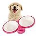 Pet Durable Bowl Cage Bowl,Pet Food Water Removable Bowls with Bolt Holder Hanging Cage Coop Cup Non-Skid Feeder Set Double Diners Portable for Feeding Dogs Cats Birds (Pink)