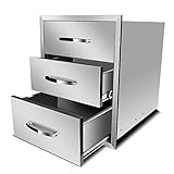 outdoor kitchen drawers bbq drawers for outdoor grill station 18 wx 23 h x 23 d stainless steel built in cabinet with handle weatherproof and durable storage for bbq accessories and trash