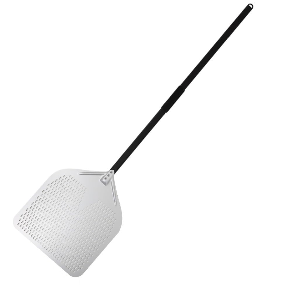 Pala Per Pizza Pala for pizza grande da 18 pollici, pala perforata, manico in metallo for forno, utensili cucina, accessori for la cottura antiaderenti(18 inch 142cm)