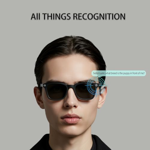 8MP Camera Glasses, AI Smart Glasses with Real-Time Translation, 32GB Storage, Max 10Hrs Playtime,12 Mins Video Rec Pertime| 2 Lens Set(Transparent&Black for Outdoor,Work,Travel, Business - Clear