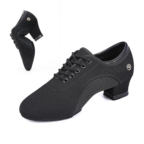 Topratting Women's Ballroom Dance Shoes 1.5 in/2 in Lace-Up Women's Latin Dance Shoes Suitable for Salsa Ballroom Modern Rhythm Jazz Banquets Teaching Practice Professional Performance