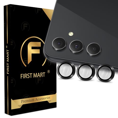 Image of FIRST MART Camera Lens Protector for Samsung Galaxy A54 (6.4 Inches) Tough HD Individual Aluminum Alloy Lens Rings Cover, Scratch Resistant, Thin Lens Protection| Black, 1 Pack