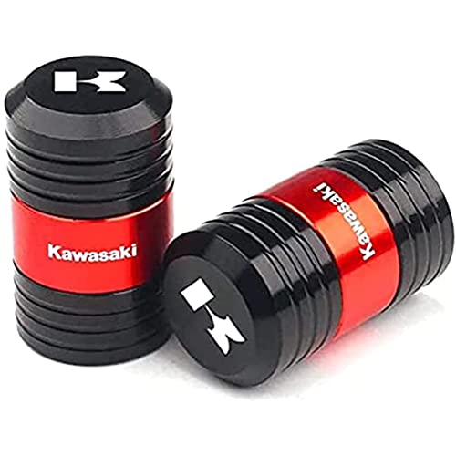 2Pcs Moto CNC Aluminium Roue Valve Capuchons, pour Kawasaki Z400 Z900 Z800 Z750 Z1000 Z650 Z300 ZX10R ZX6R ER6N Tyre Hermétiques Anti-poussière Caps, Motorbike Accessoires Cover