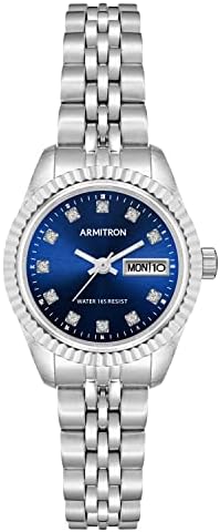Armitron Women's Day/Date Crystal Accented Dial Metal Bracelet Watch, 75/2475