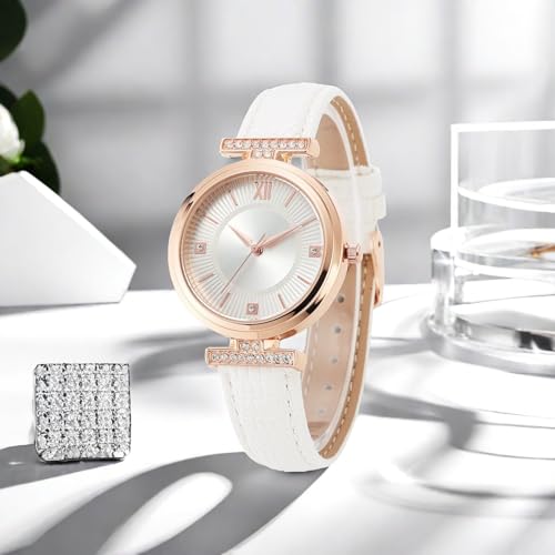 Damen Uhren Leder Quarzuhr wasserdichte Mode Armbanduhr für Frauen Damen Mädchen Daily Life Travel Date Uhr – Bild 4