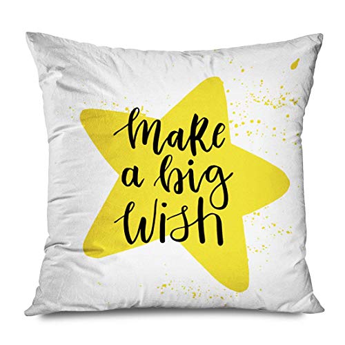 LXJ-CQ Funda de Almohada Cuadrada 18x18 Impresiones Aniversario Cartel de tipografía Dibujada a Mano Feliz Confeti Guión para niños Hacer Carteles Funda de Almohada con Cremallera aislada