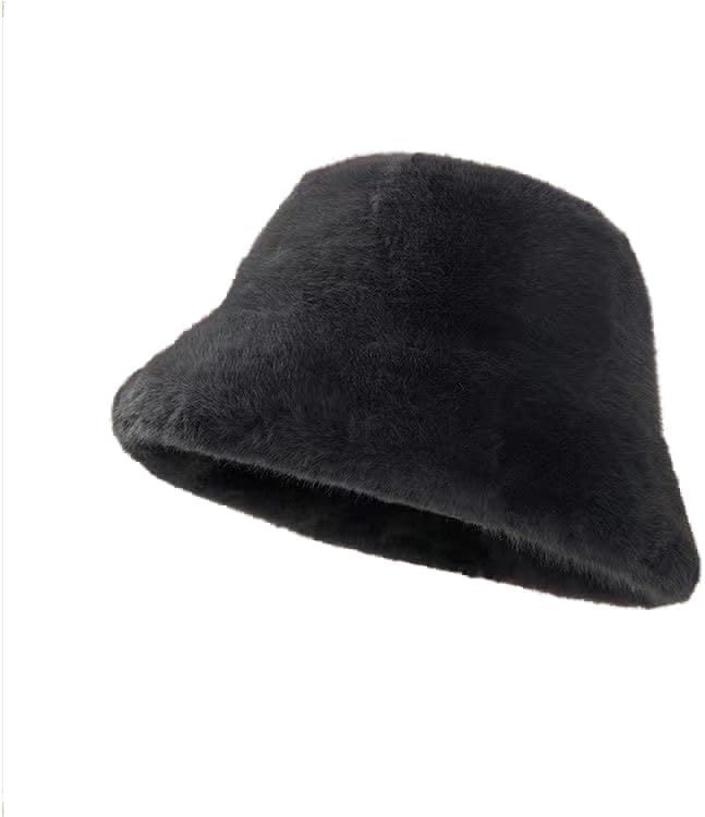 Ladies Warm Artificial Fur Winter hat Imitation Fur Winter Barrel hat Plush Warm hat Plush Fisherman's hat