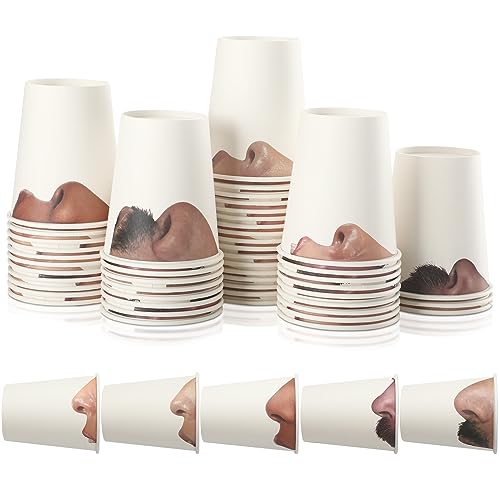 Sliner 50 Pcs Pick Your Nose Paper Cups Funny Disposable Coffee Cups 9 oz