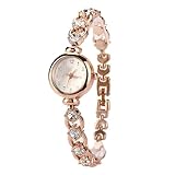 MAGICLULU Reloj Pulsera para Mujer Dorado de Cuarzo Diseño Elegante y Resistente Adecuado para Bodas y Uso Diario