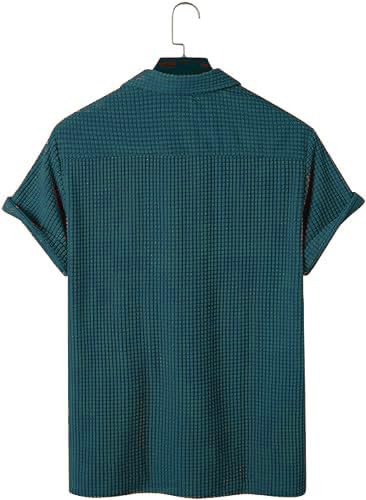 Image of ColorChakra Mens Waffle Knit Polo Tshirt Collar Knitted Shirt for Men M to 3XL