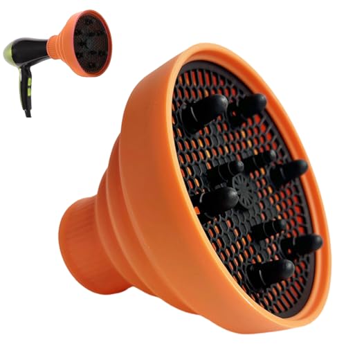 GMDP Diffusore universale capelli,diffusore attacco silicone, asciugacapelli diffusore pieghevole attacco asciugacapelli riccioli universale(b)