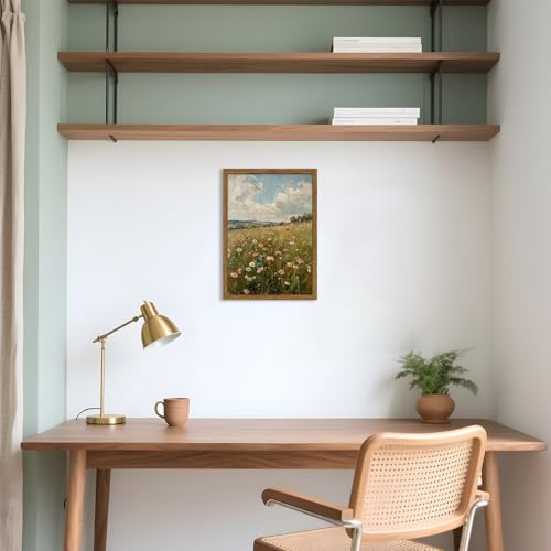 Image of Vintage Wildflowers Wall Art, Vintage Botanical Wall Decor Paintings, Farmhouse Nature Colorful Flower Canvas Prints Artwork for Bedroom Living Room 16x12 inch Wood Framed