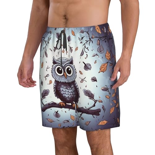 Men's Swim Trunks Quick Dry Board Shorts Mens Bathing Suit Swimsuits Owl Tree Branches Beach Shorts with Pockets3