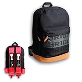 W-POWER JDM Bride Racing Laptop Travel Backpack Brown Bottom with Adjustable Harness Straps (ILLEST-RD)