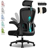 Airchros Bürostuhl,Bürostuhl Ergonomisch mit Verstellbarer Kopfstütze,Armlehnen und Lendenwirbelstütze, Schreibtischstuhl Drehstuhl Wippfunktion bis 135°,Chefsessel Rückenschonend, 150kg